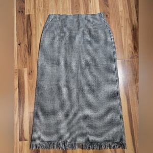 Harve Bernard Wool Houndstooth Long Skirt Sz 12 Dress, Career,Church, Modest